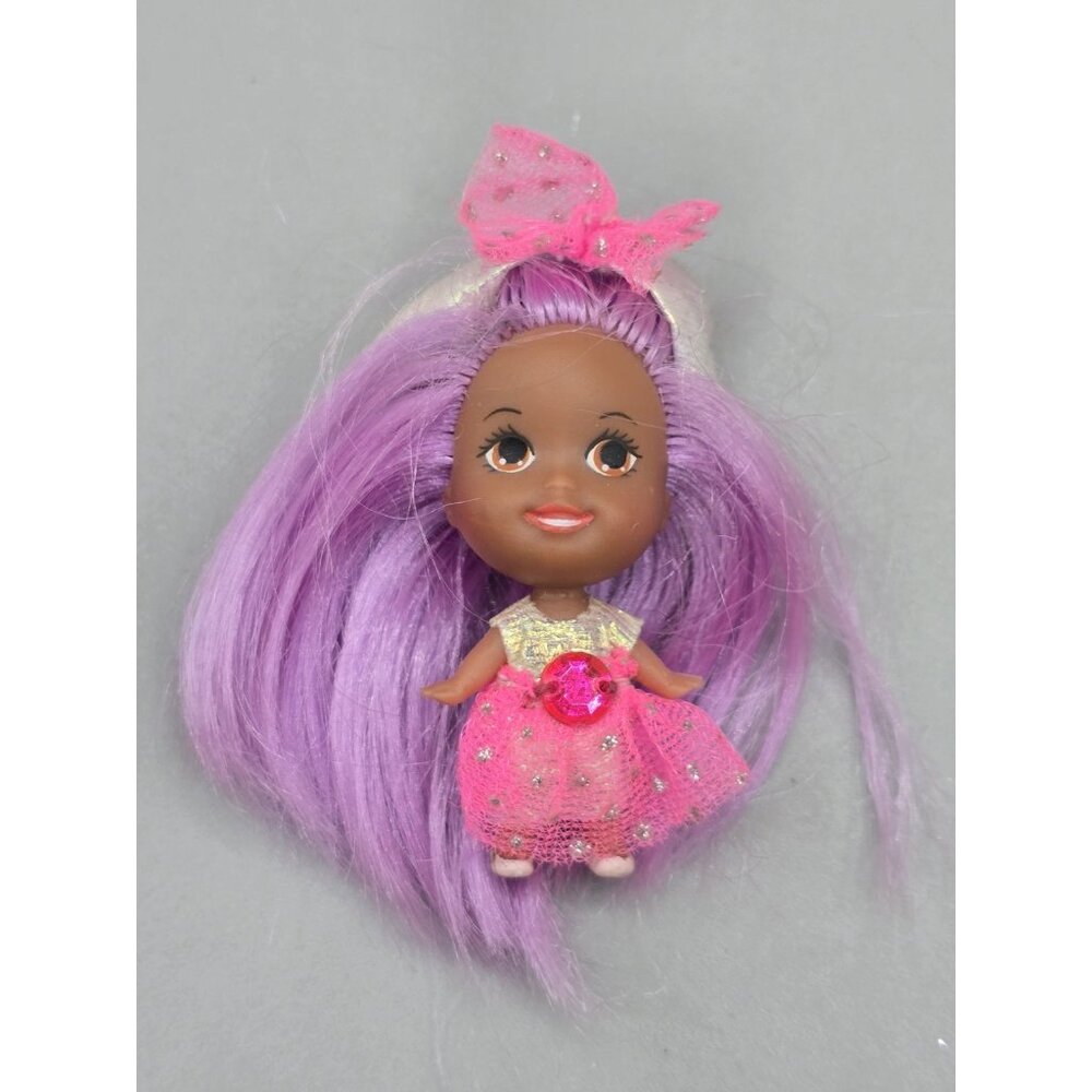 1994 Tyco Lovely Lockets AA Becky Doll Purple Hair‎ Dress Liddle Kiddles